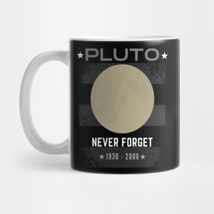 Never Forget Pluto Retro Space Science Graphic Mug